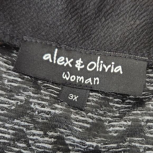 Chevron Stripe Knit Cardigan 3X Black Trim Hook Closure Unlined Stretch Washable - Picture 2 of 7